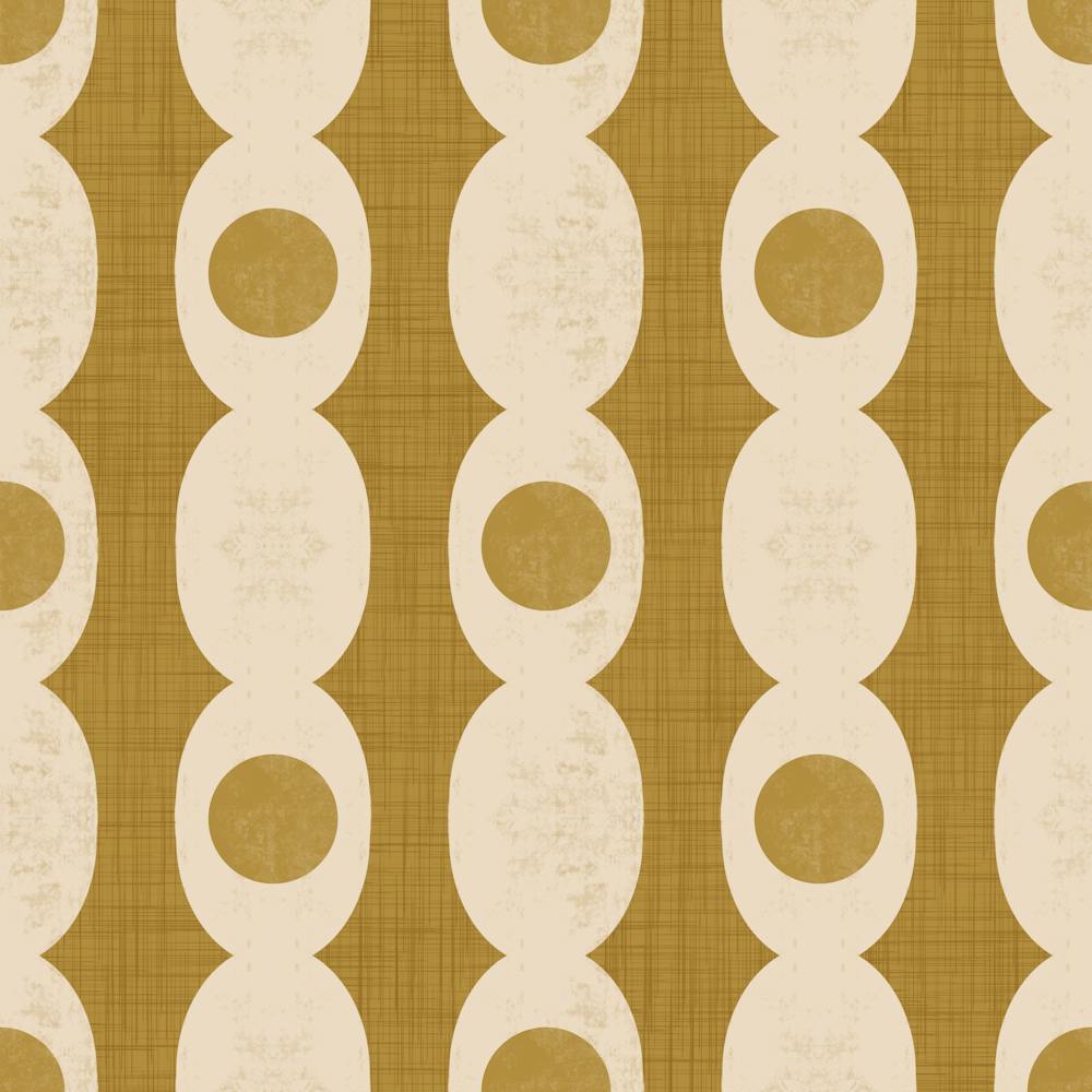 Retro Mod Geo Chain - Mustard Brown - Mid Century Modern