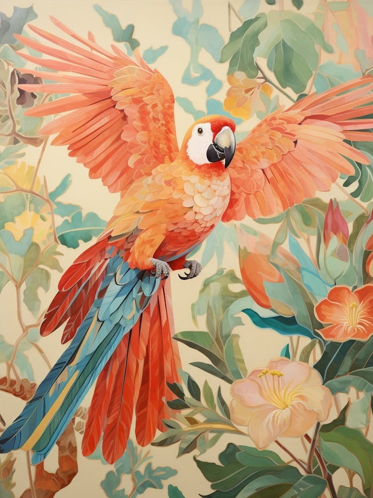 Macaw 1 Detailed Bird Painting