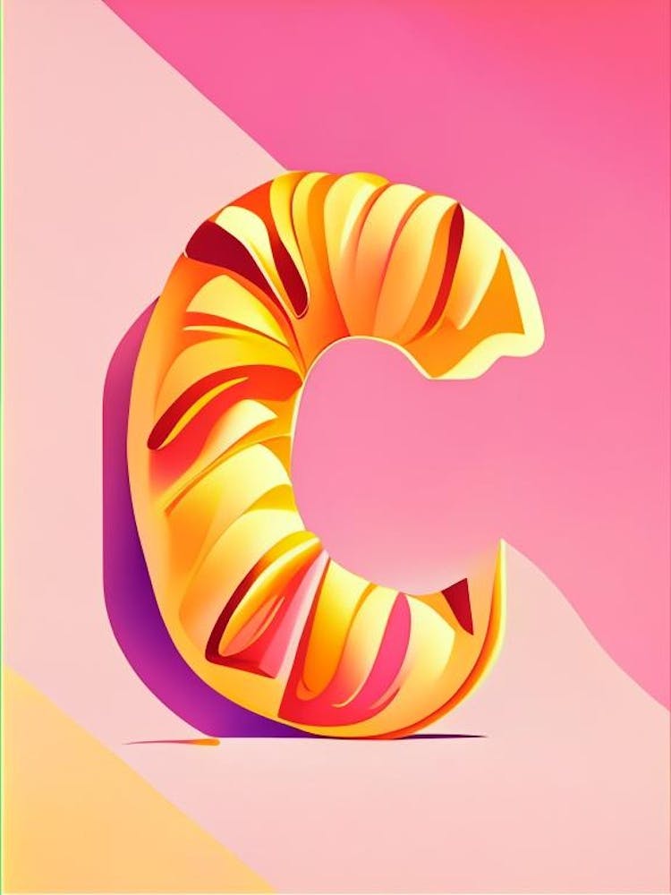 C  Croissant, Letter, Alphabet Pop Art Matisse