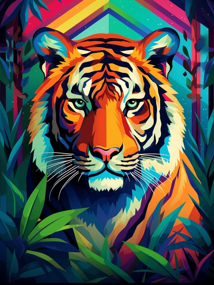 Tiger Geometric Abstract 5
