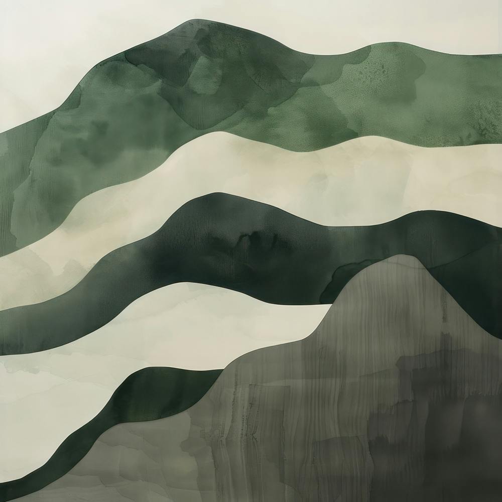 Japanese Watercolour Of Mount Ibuki 5