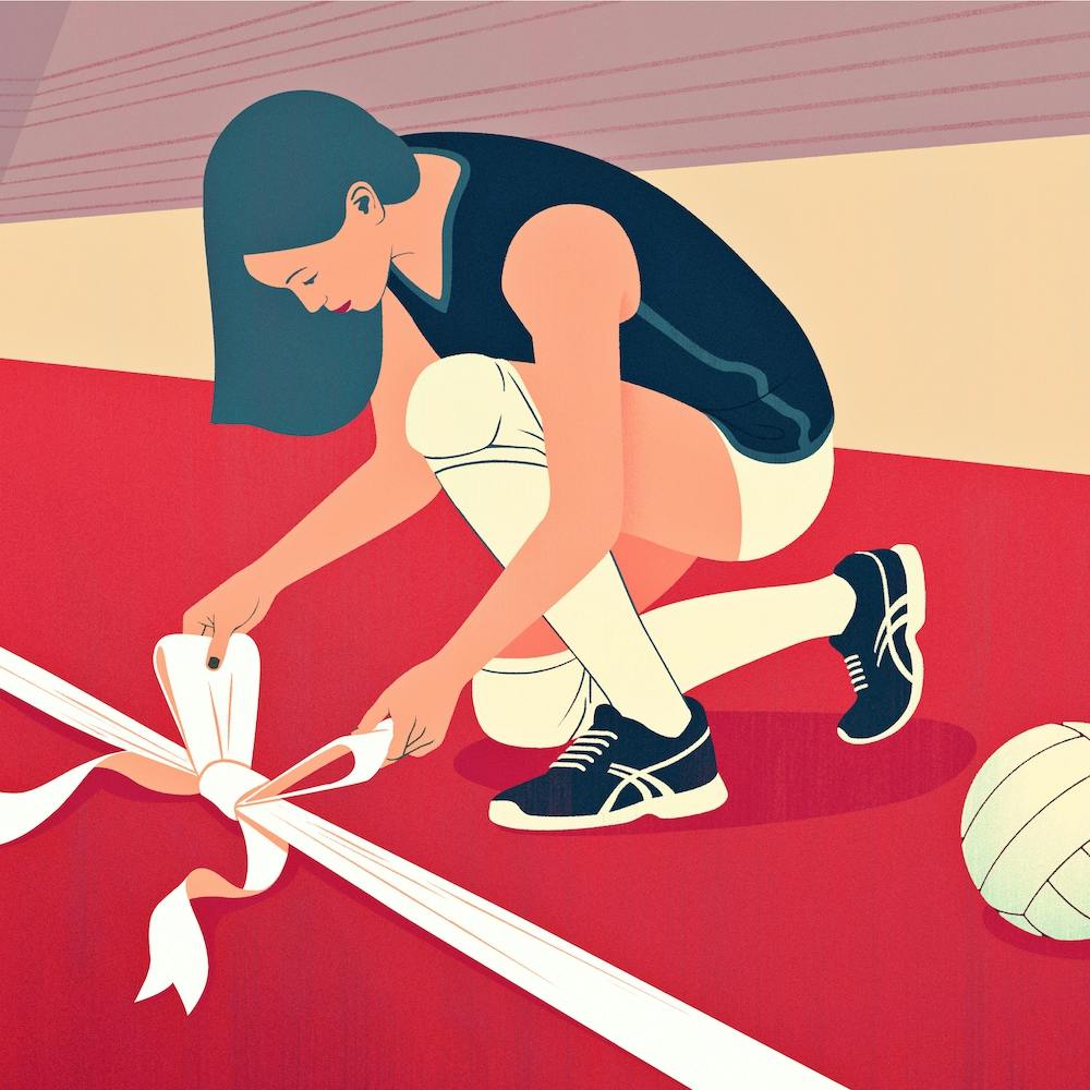 Volleyball Girl Square