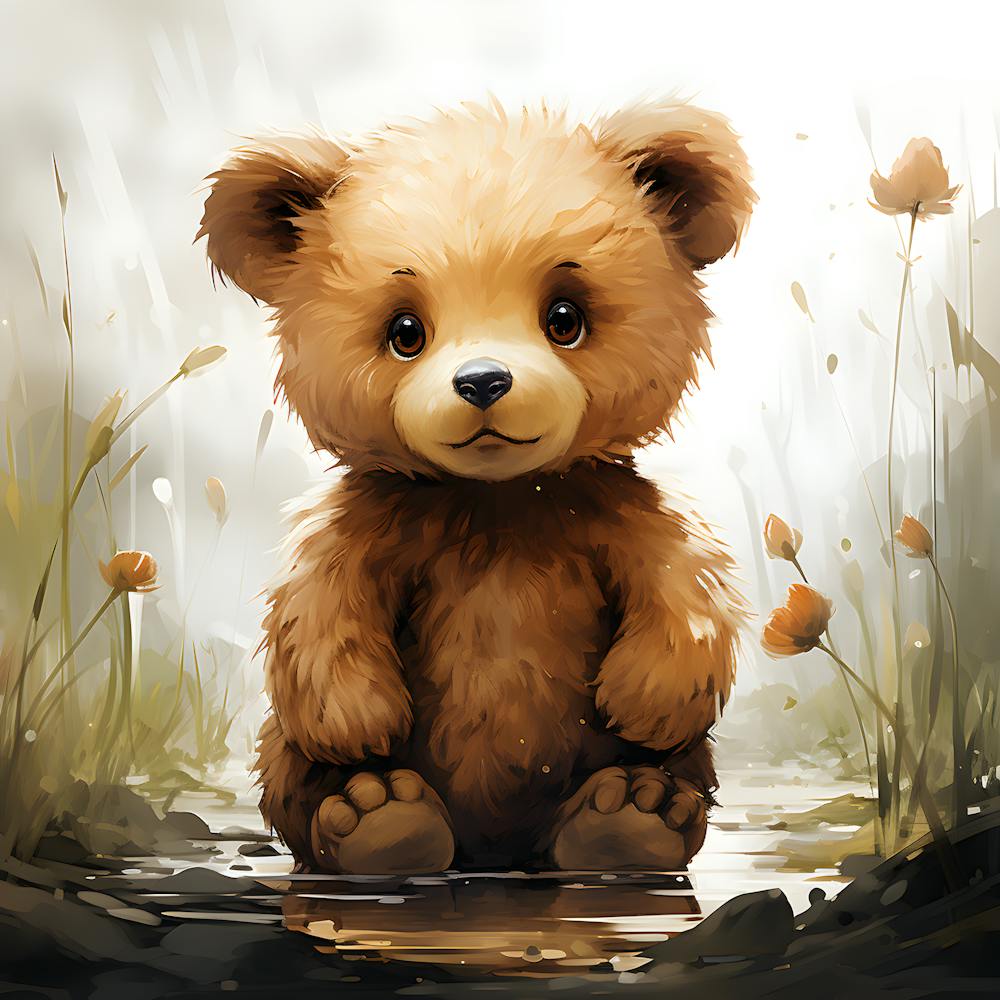 Sweet Bear Heartwarming Art