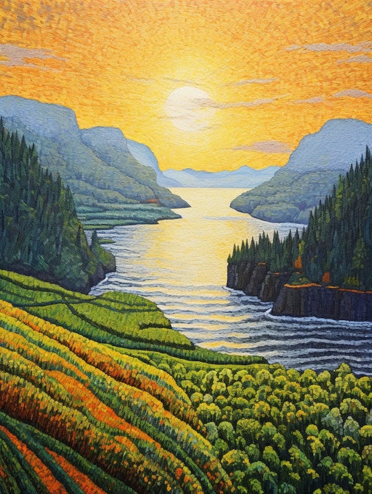 Columbia River Washington Retro Pop Art 12