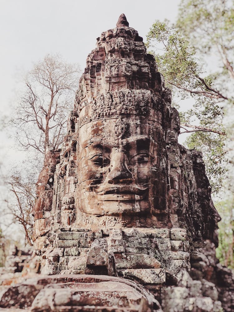 Gelassenes Gesicht Von Angkor Kambodscha