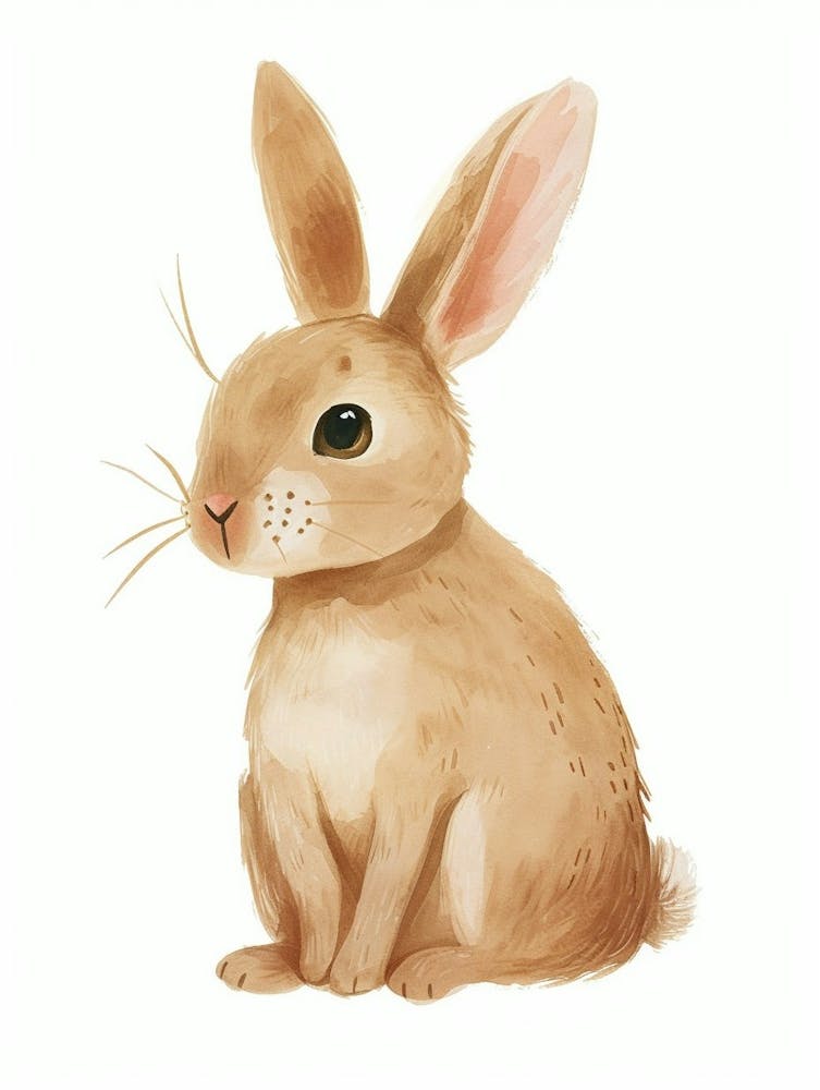 Hellbraunes Kaninchen Kinderillustration 4