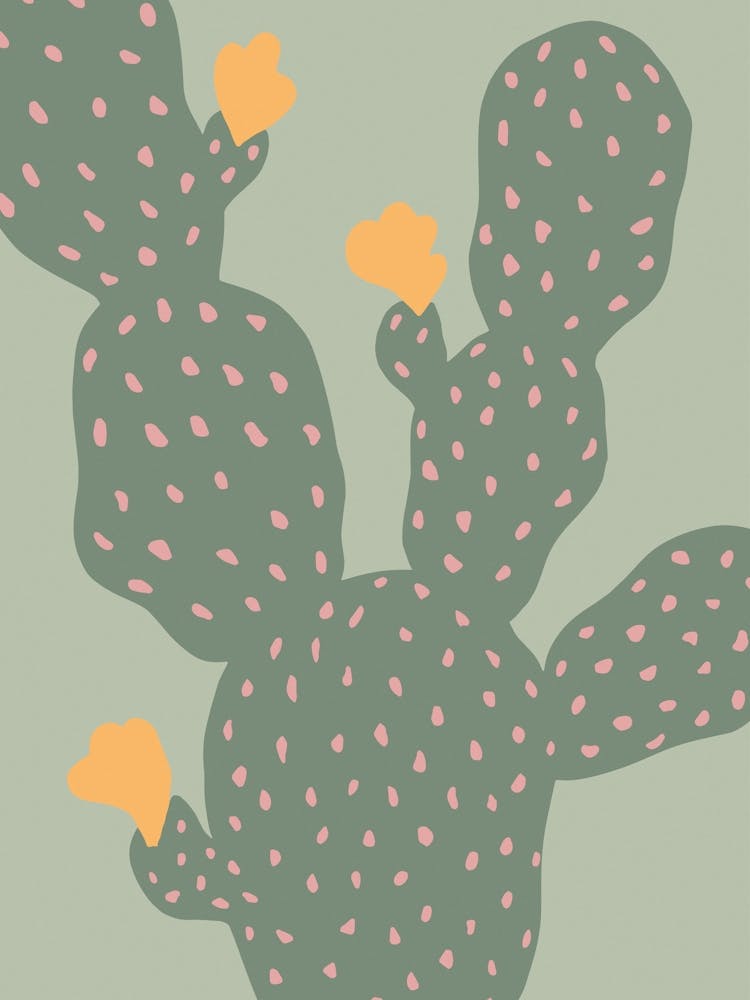 Green Cacti Illustrated Art Poster_2456427