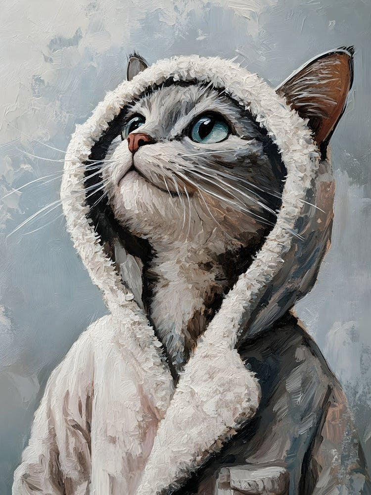 Cat In Bathrobe 3