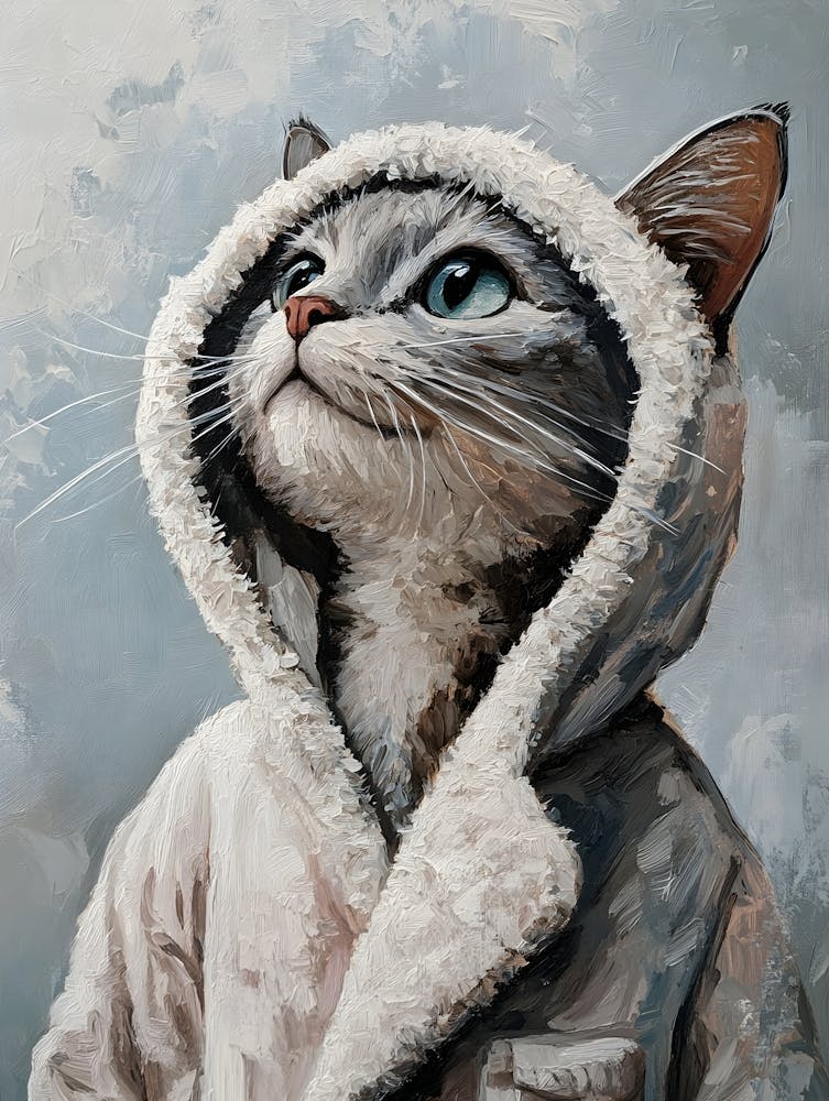 Cat In Bathrobe 3