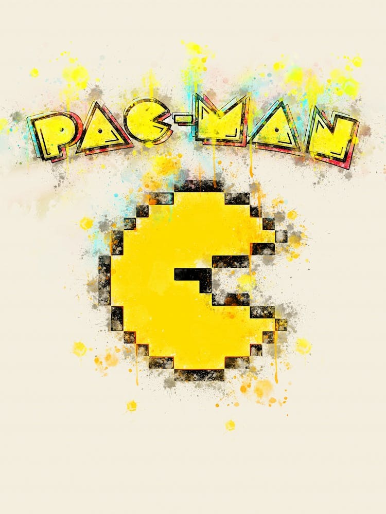 pacman game watercolor 1