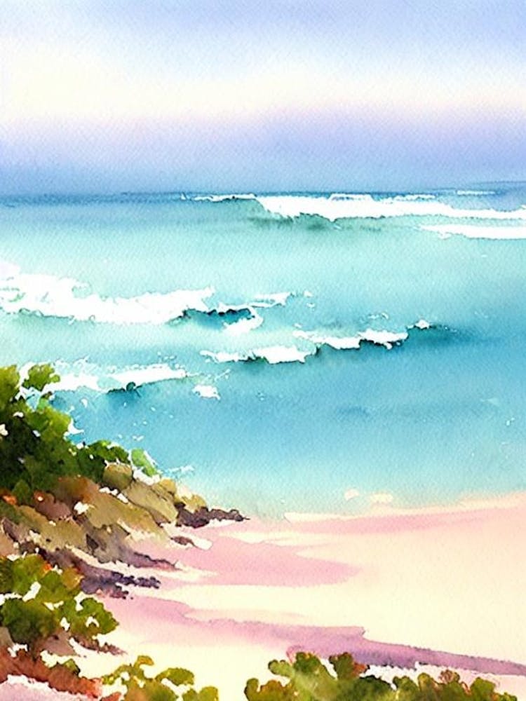 Playa De Las Teresitas 2, Tenerife, Spain Watercolour