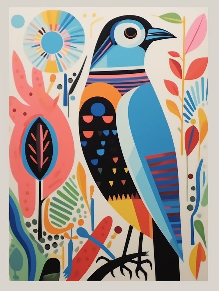 Colourful Scandi Bird Hawk 2