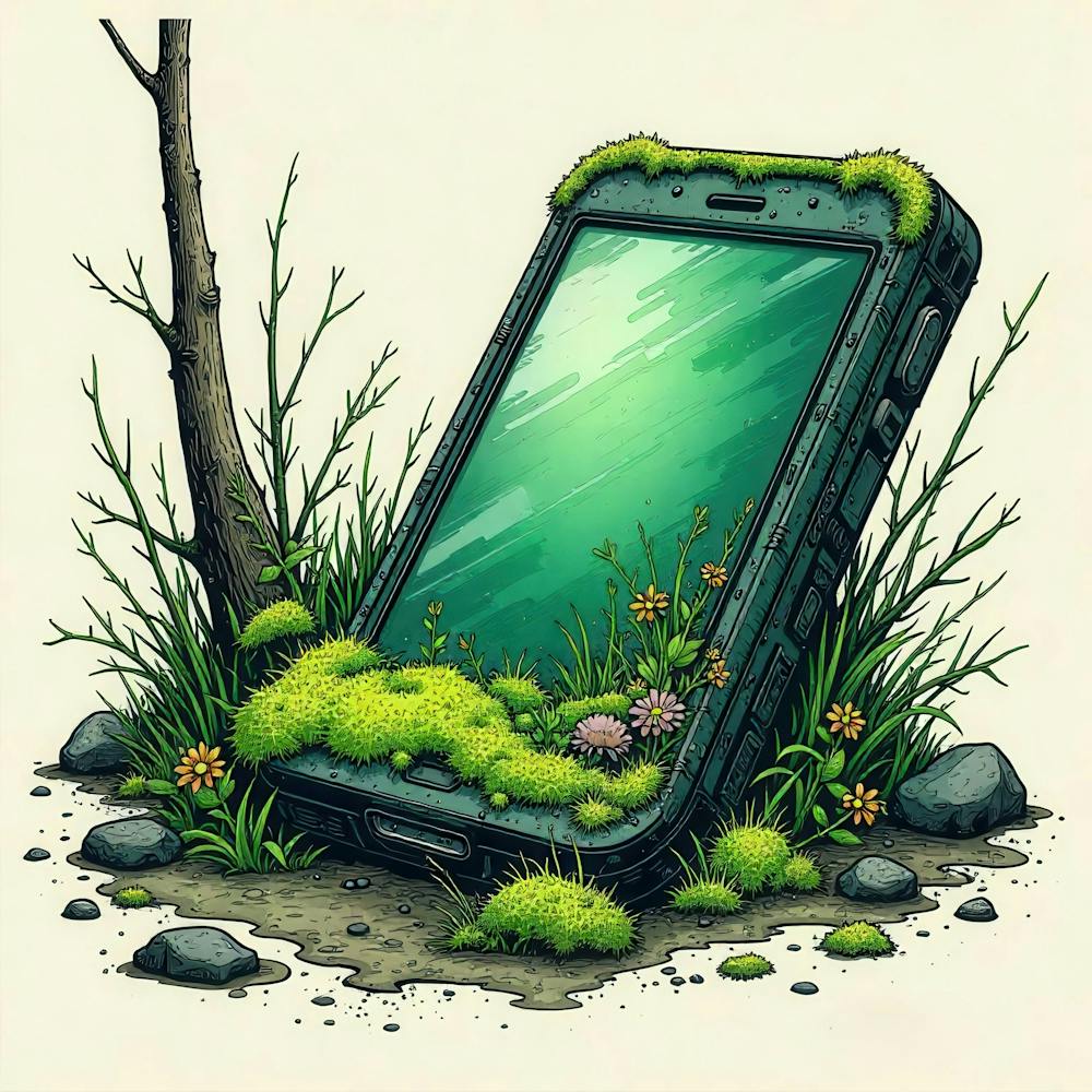 Cell Phone In The Grass