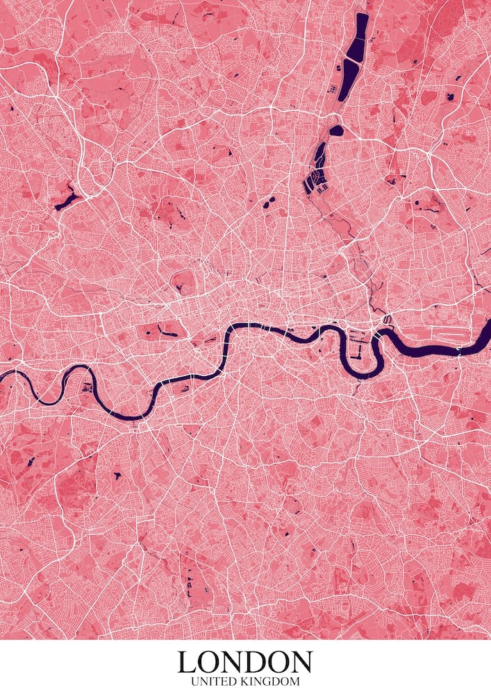 London Pink Purple Map