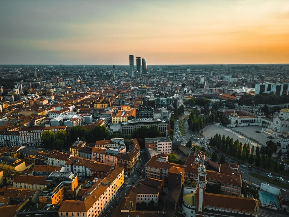 Milano Italia Art Poster Sunset 