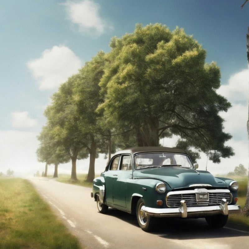 Vintage Classic Car On The Road