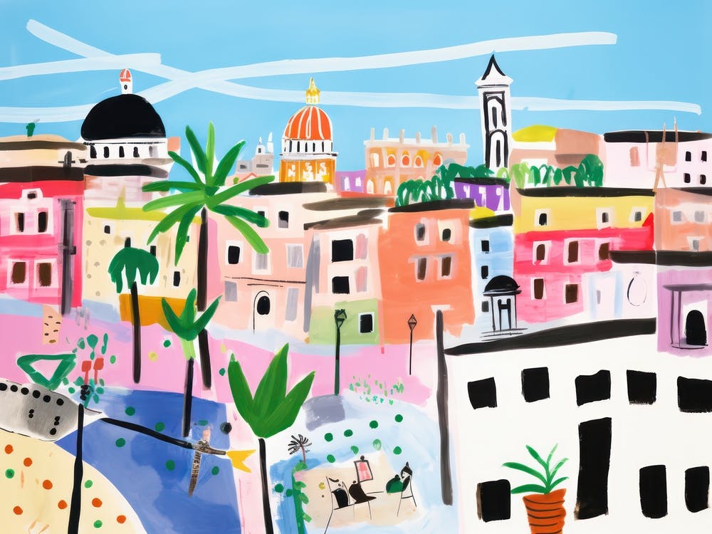 Rome Italy Cute Watercolour Illustration 1