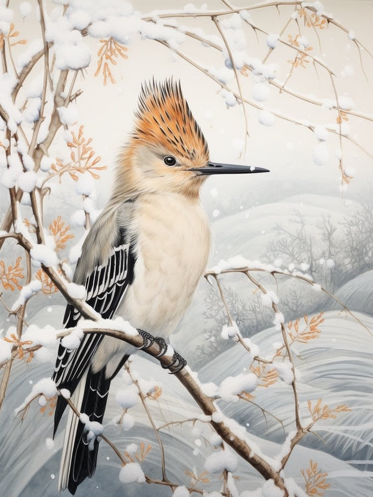 Winter Bird Painting Hoopoe 2