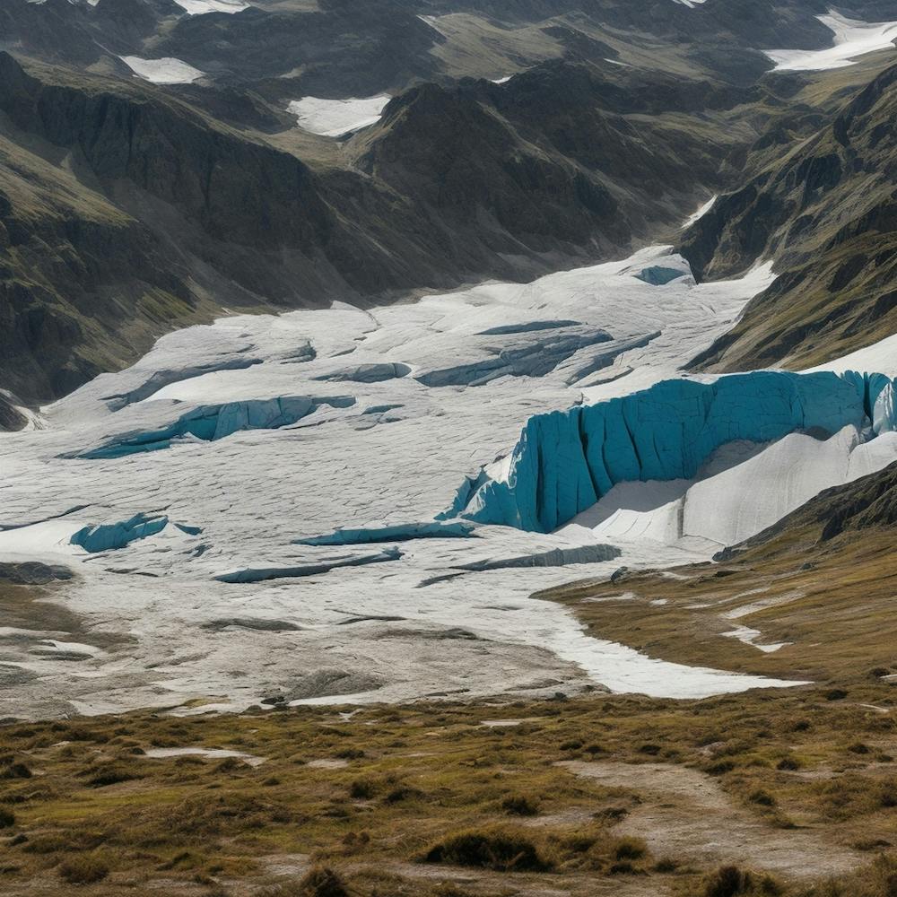 Glacier In The Mountains