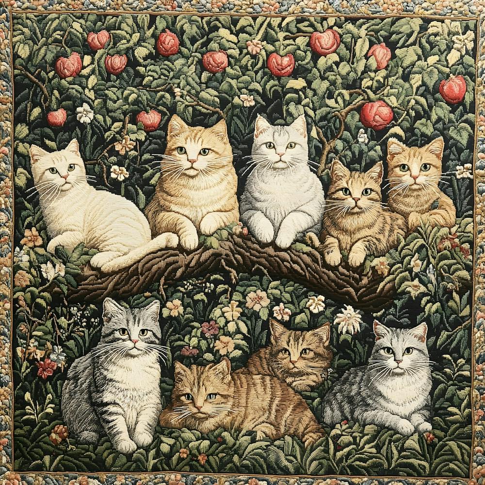 Cats In The Countryside Tapestry 6