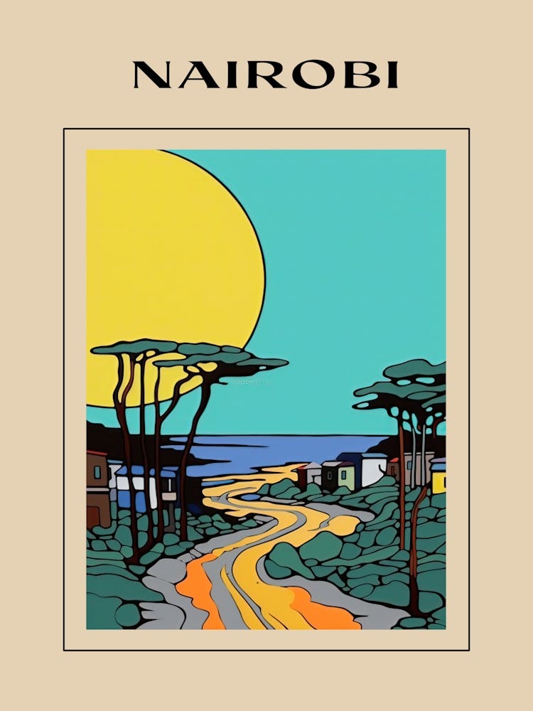 Minimal Design Style Of Nairobi, Kenya 2 Poster
