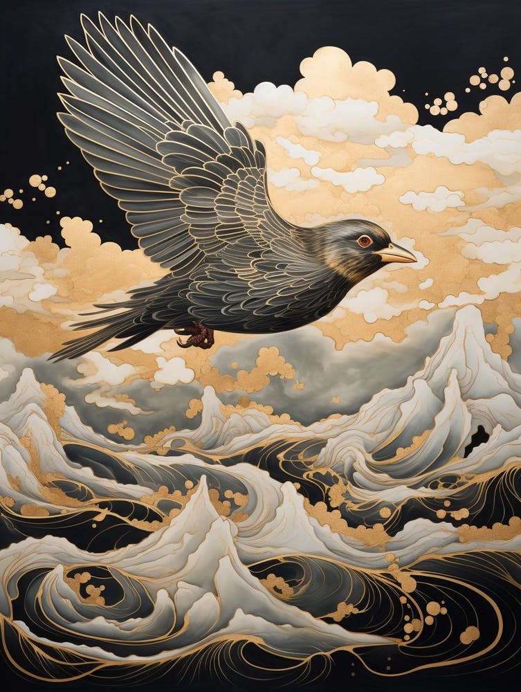 House Sparrow 1 Gold Detail Painting