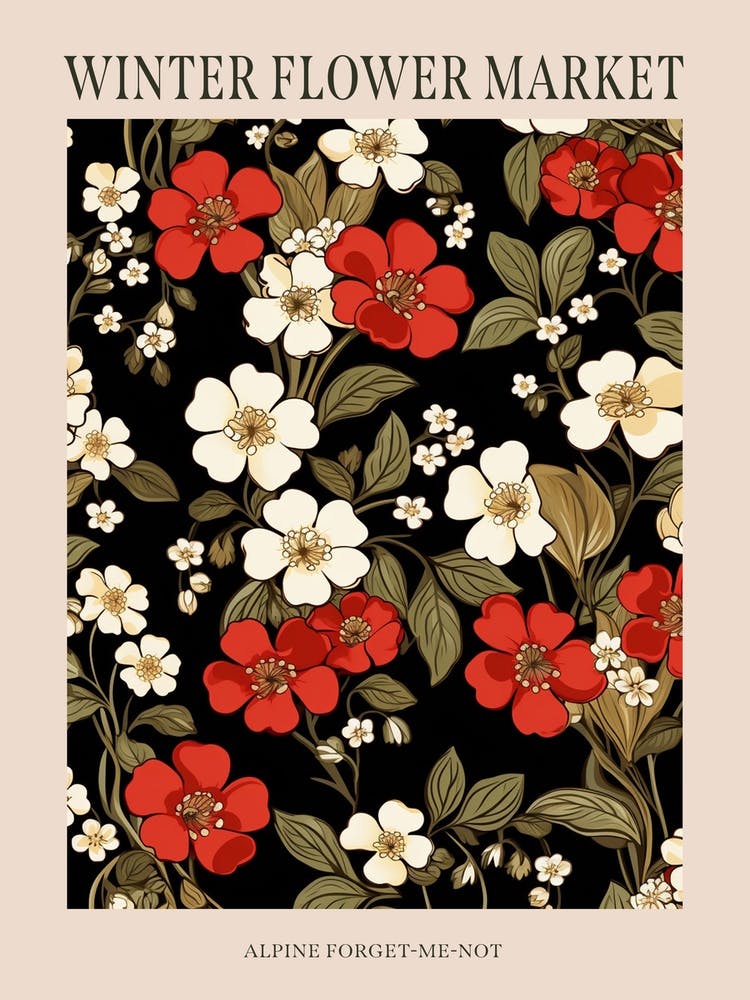 Alpine Forget Me Not 1 Winter Flower Market Poster
