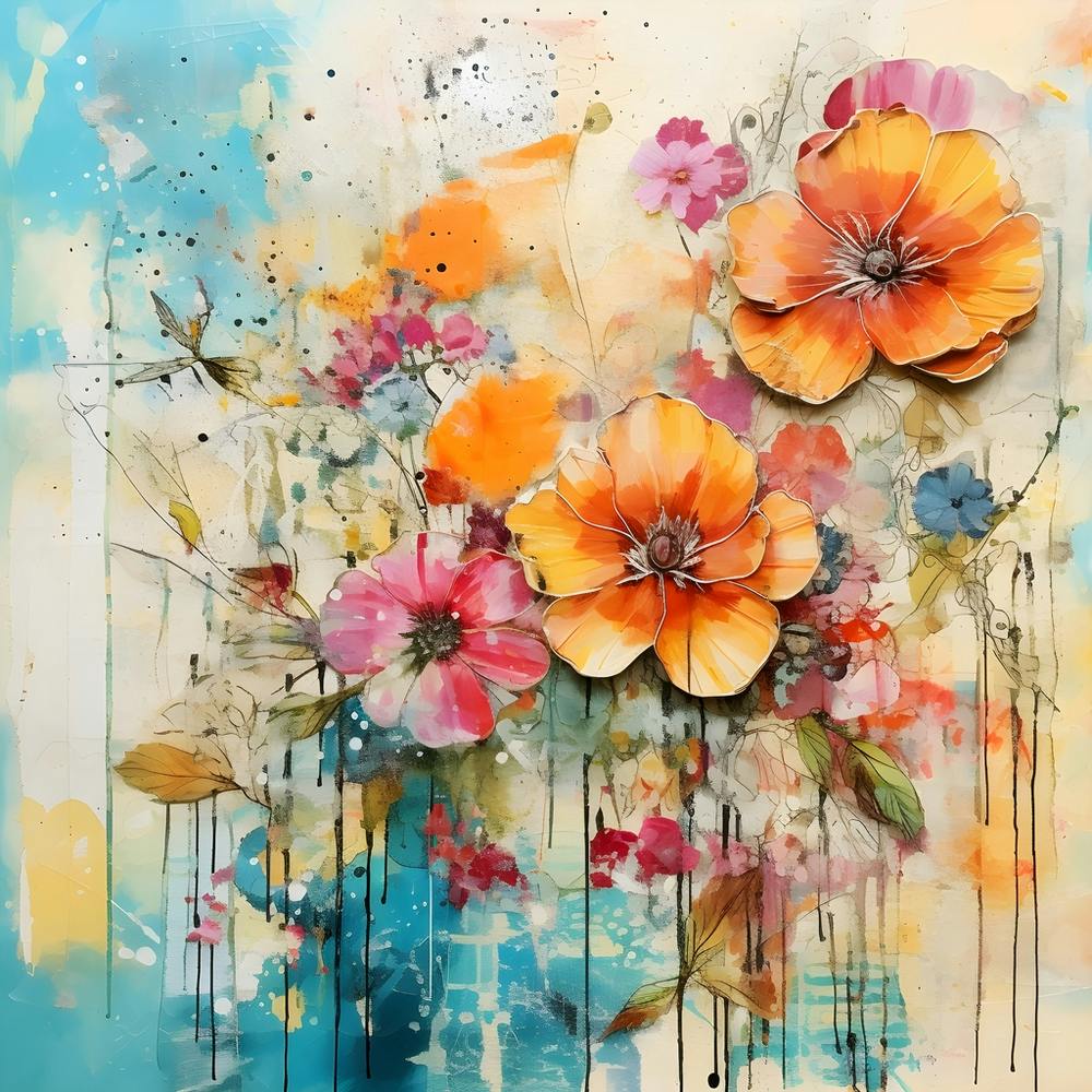 Vintage Bright Flowers 8