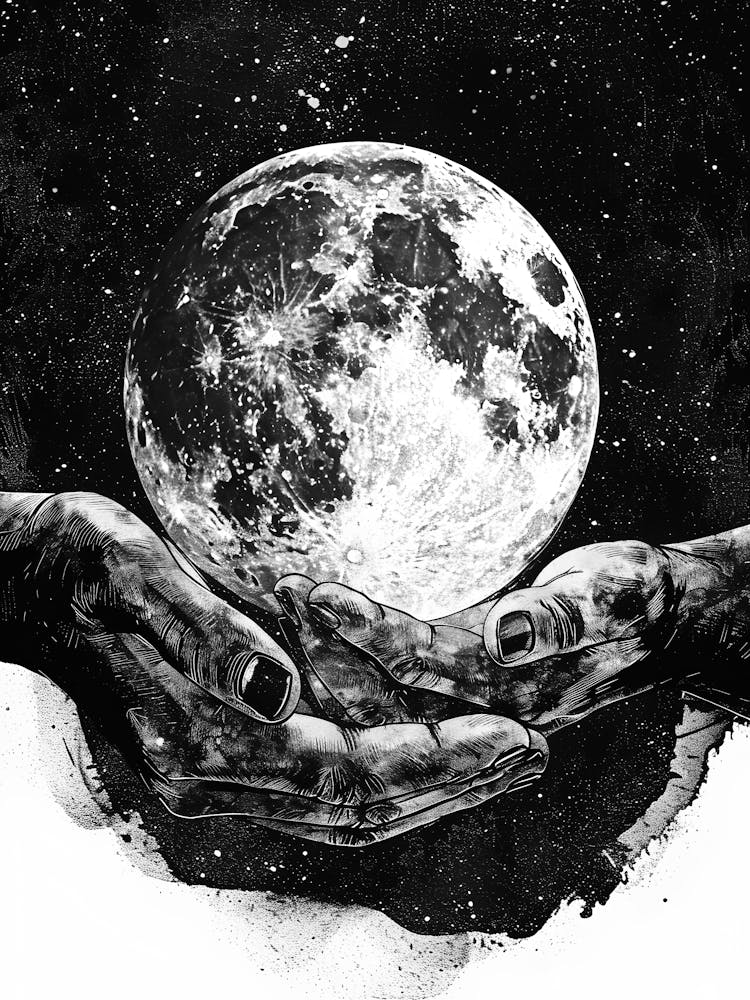 Hands Holding The Moon