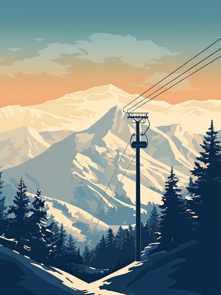 Snowbird Ski Resort   Utah, Usa, Ski Resort Illustration 0 Simple Style