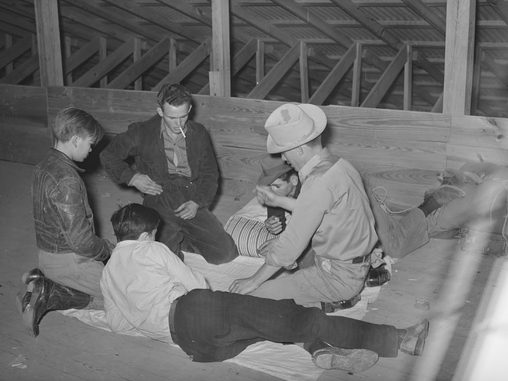 Boys In A Crap Game While At The San Angelo Fat Stock Show, San Angelo, Texas By Russell Lee