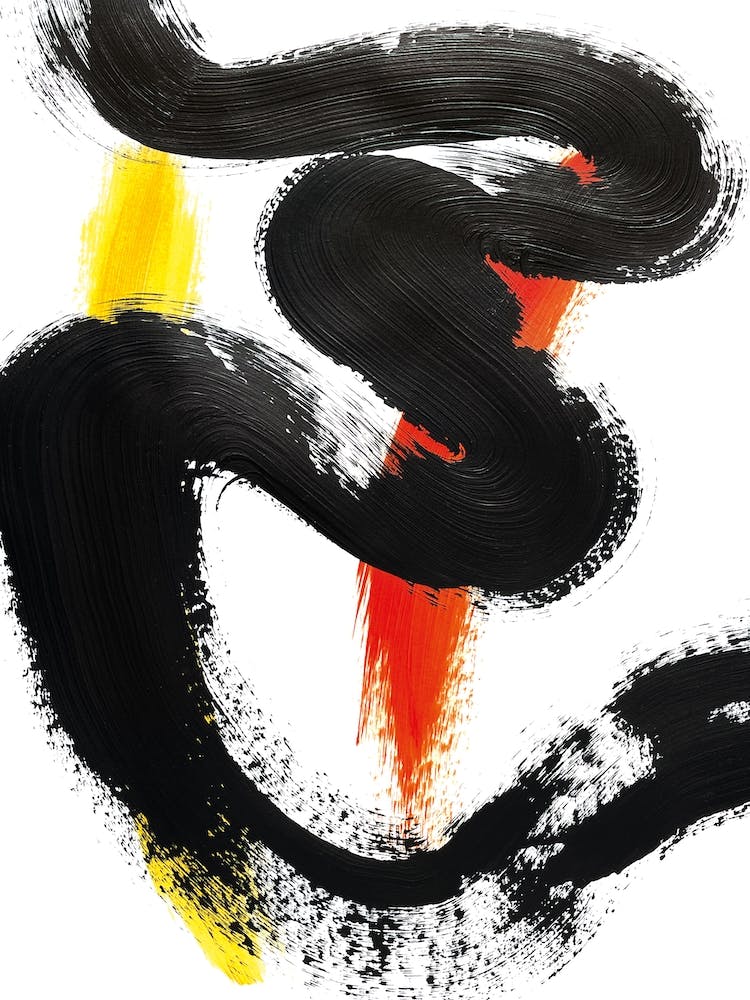 Golden Black And Orange Abstract