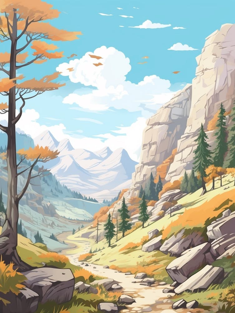 Annapurna Circuit Nepal 2 Hike Illustration