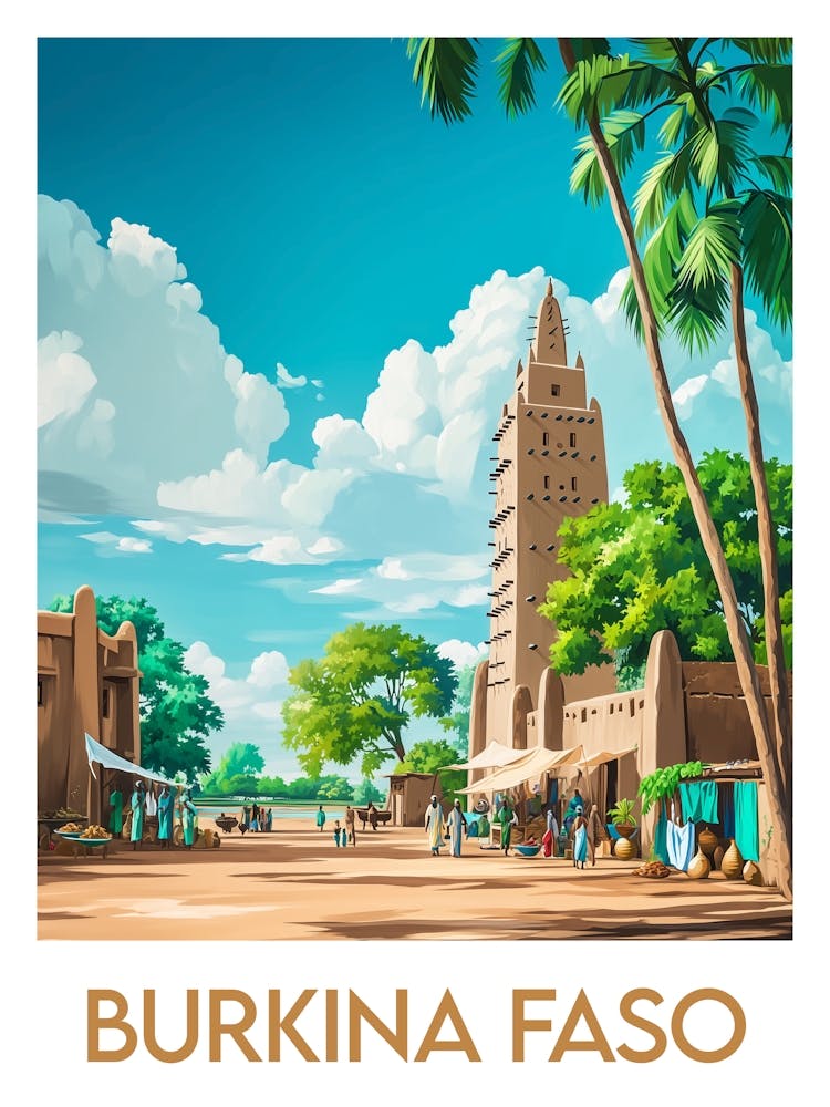 Affiche de voyage Burkina Faso