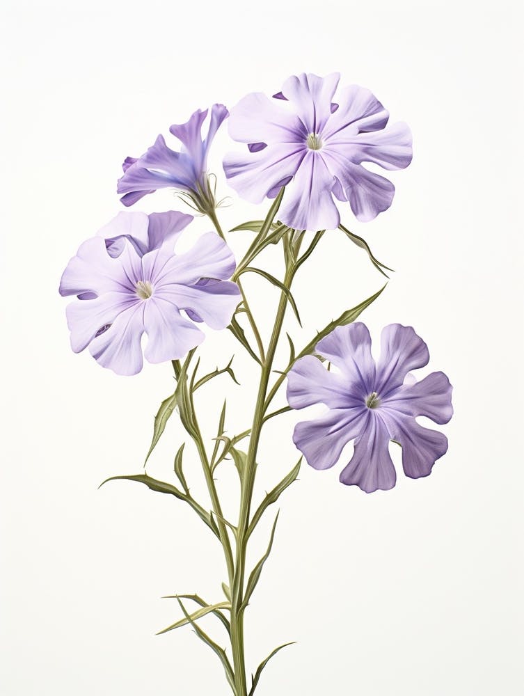 Pressed Wildflower Botanical Art Wild Phlox