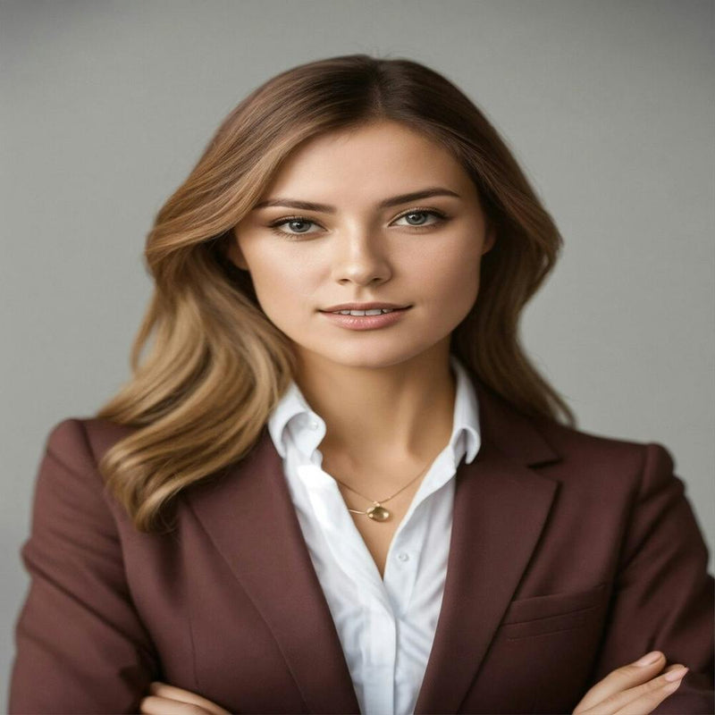 Realistic Photo Of A Businesswoman On A White Back