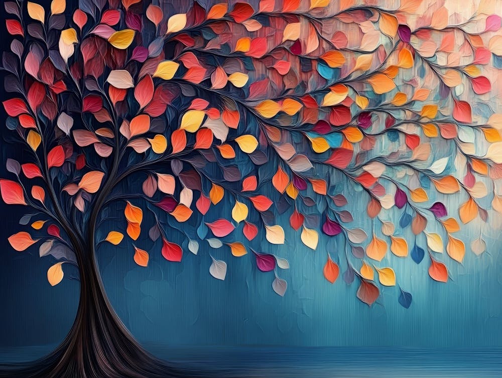 Colorful Tree with Leaves on Hanging Branches 8