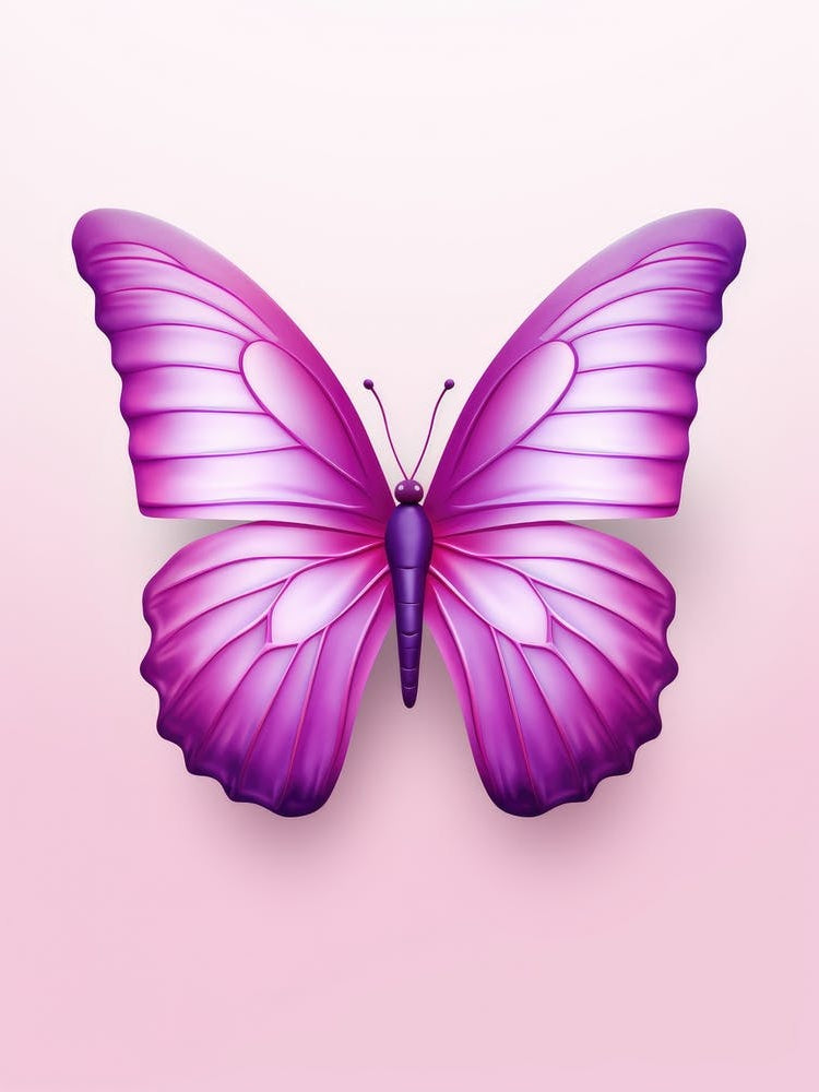 Butterfly On A Pink Background