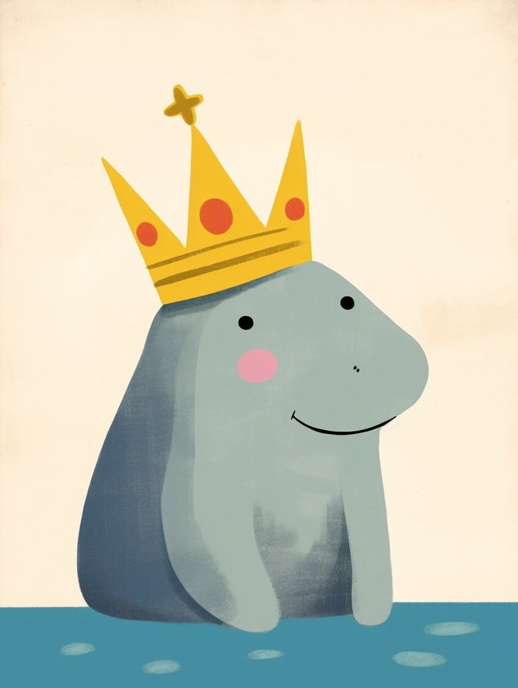 Little Manatee Wearing A Crown