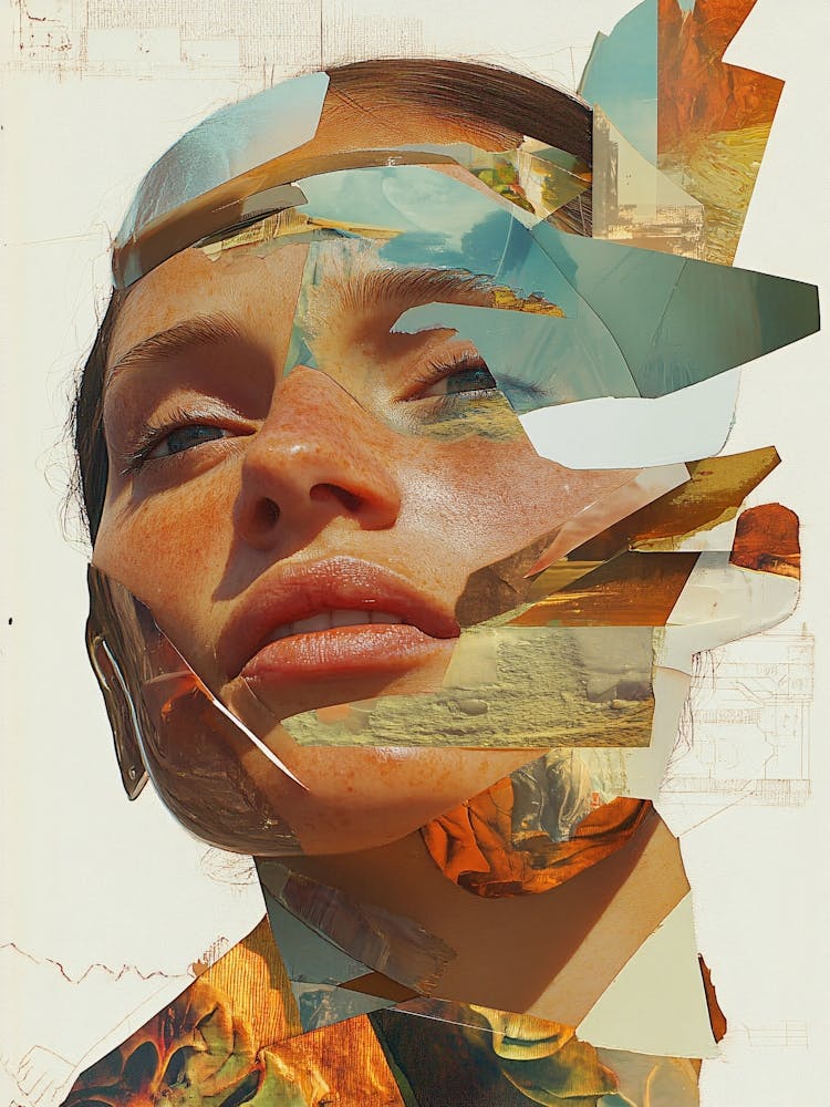 Collage Portrait Of A Woman
