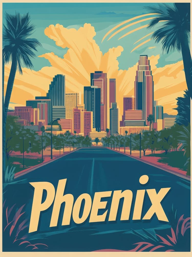 Aihrgdesign A 1970s Inspired Travel Poster For Phoenix Depict Ccf6f52f Ed63 4646 9f5e Cf1aeaed98ed 3