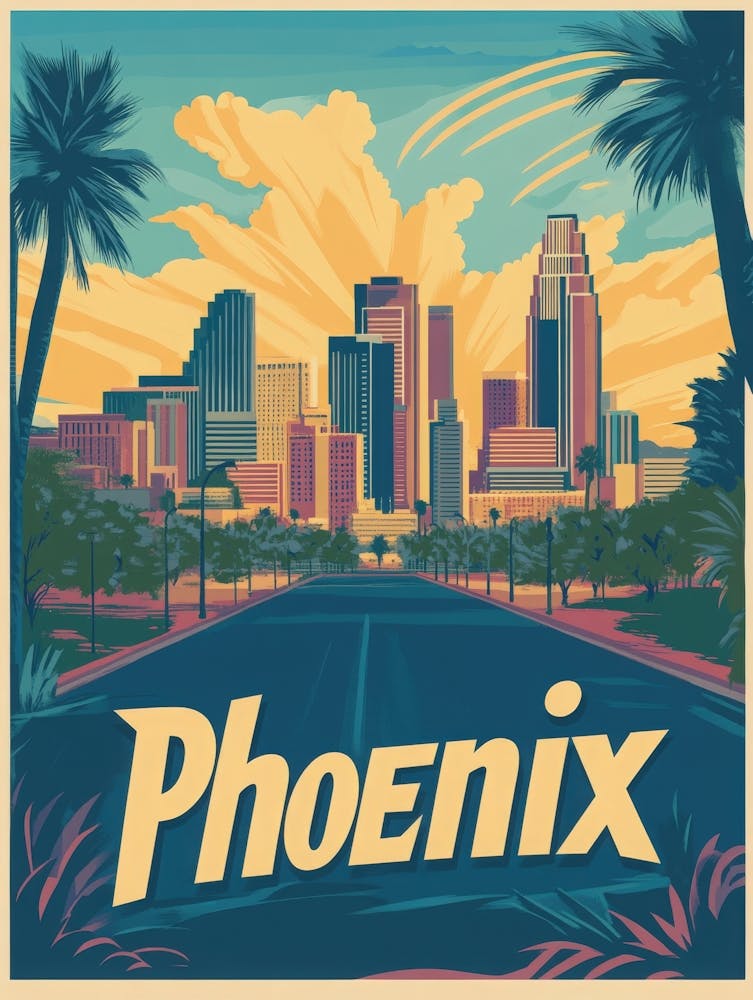 Aihrgdesign A 1970s Inspired Travel Poster For Phoenix Depict Ccf6f52f Ed63 4646 9f5e Cf1aeaed98ed 3