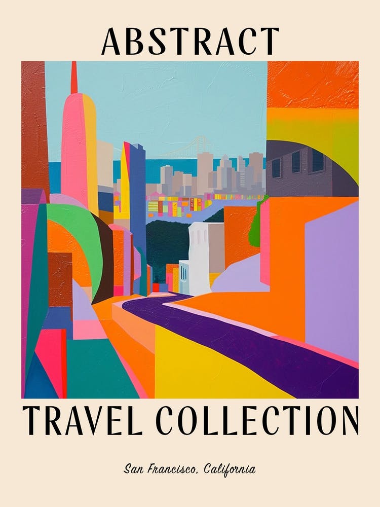 Abstract Travel Collection Poster San Francisco Usa 2