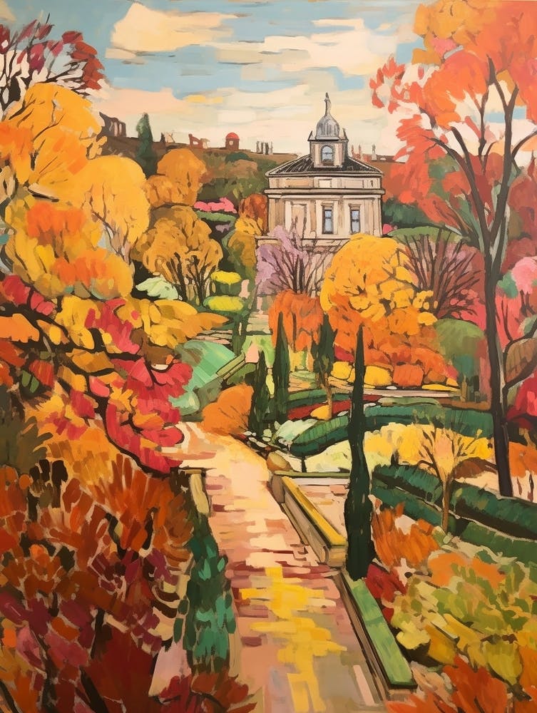 Autumn City Park Painting Villa Doria Pamphili Rome Italy 1