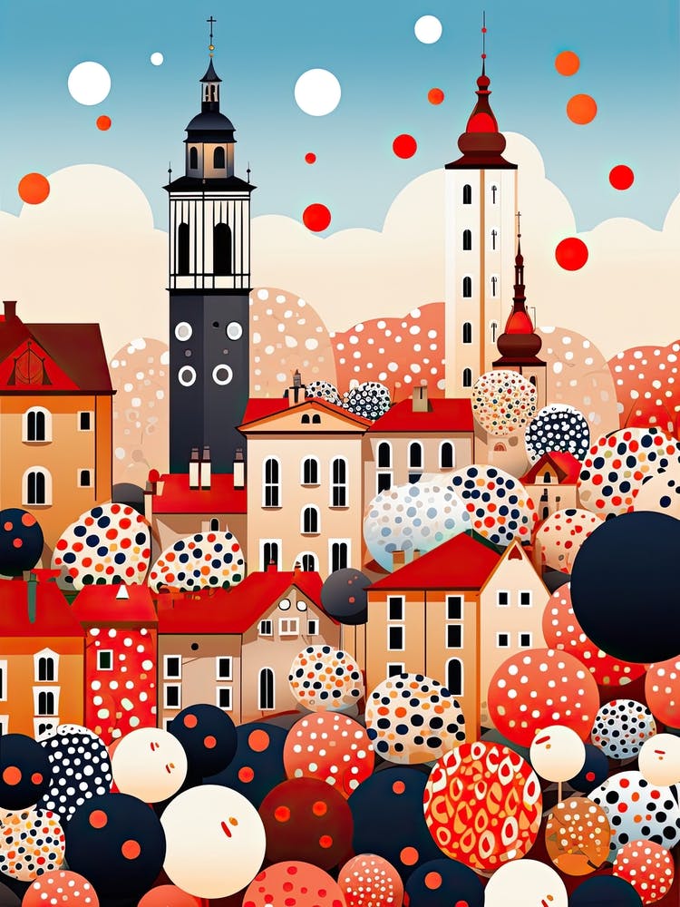 Prague, Illustration In The Style Of Pop Art 3