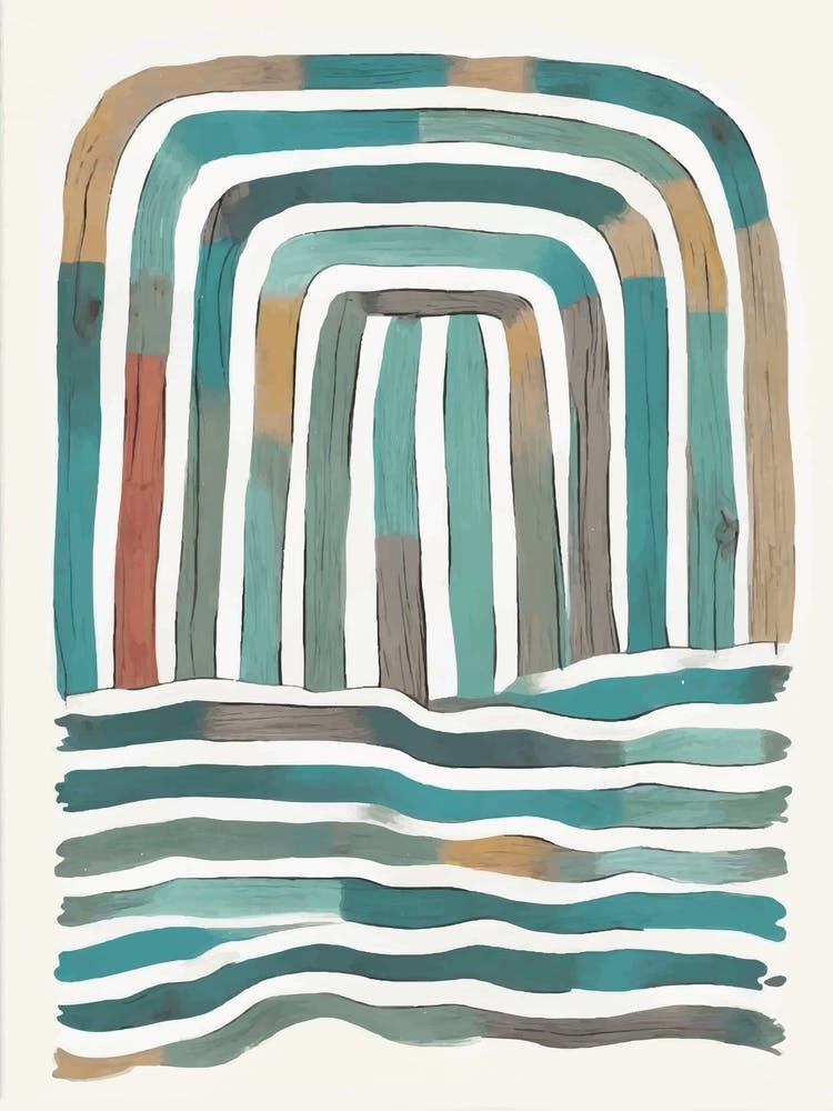 Abstract painting sun and sea