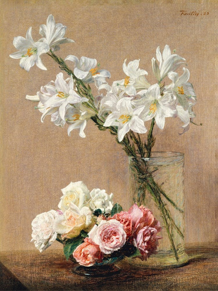 Lilies And Roses Vintage