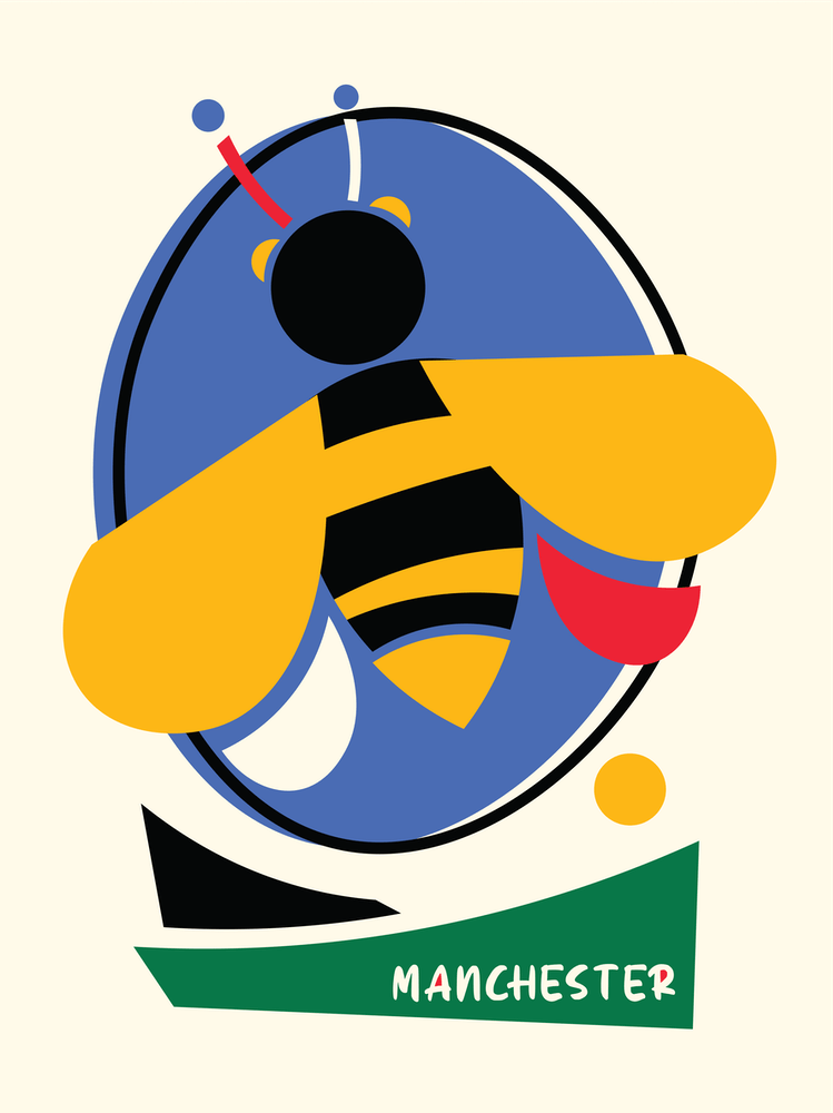 Manchester Abstract Travel Poster