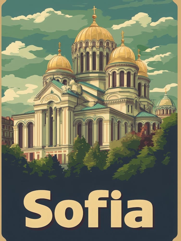 Aihrgdesign A Vintage Travel Poster Of Sofia