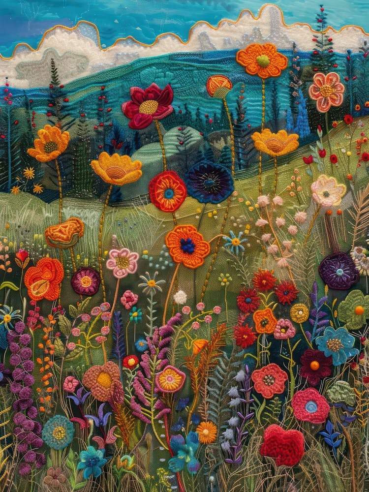 Wild Flowers Knitted In Crochet 7